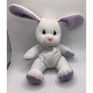 Vintage Enesco Precious Moments Tender Tails White and Purple Rabbit Plush